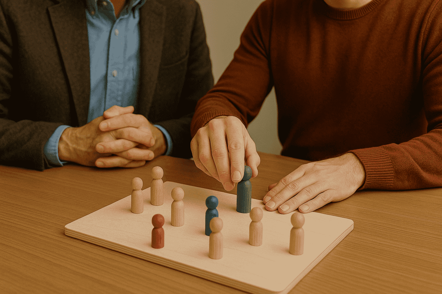 Systembrett mit Holzfiguren