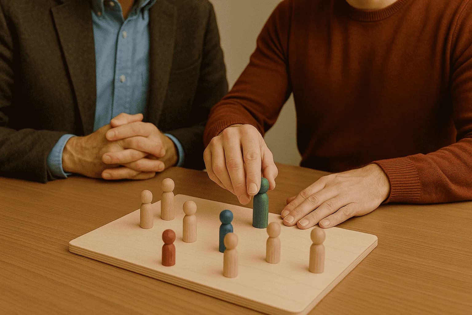 Systemische Aufstellungsarbeit mit Holzfiguren