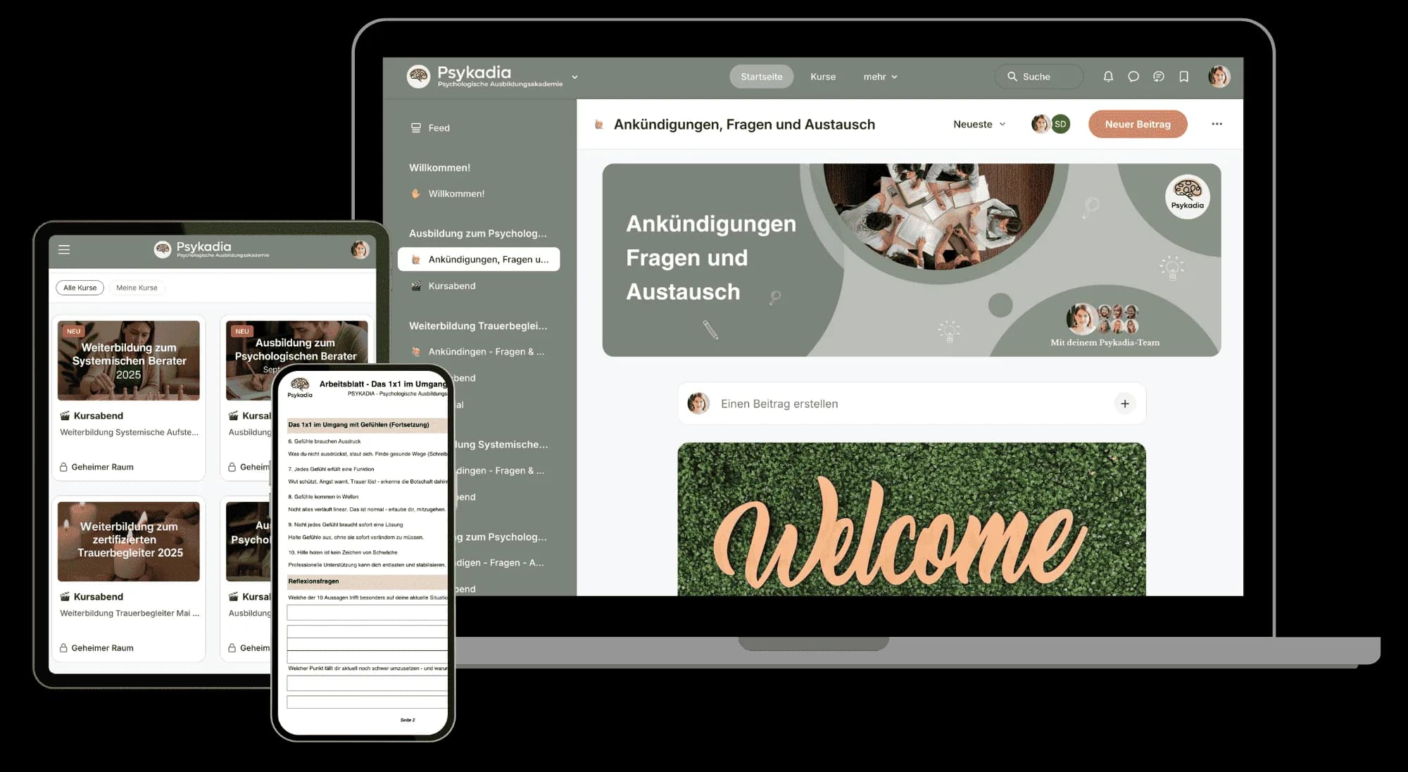Online-Campus-Mockup, Masterclass Praxisaufbau für Berater