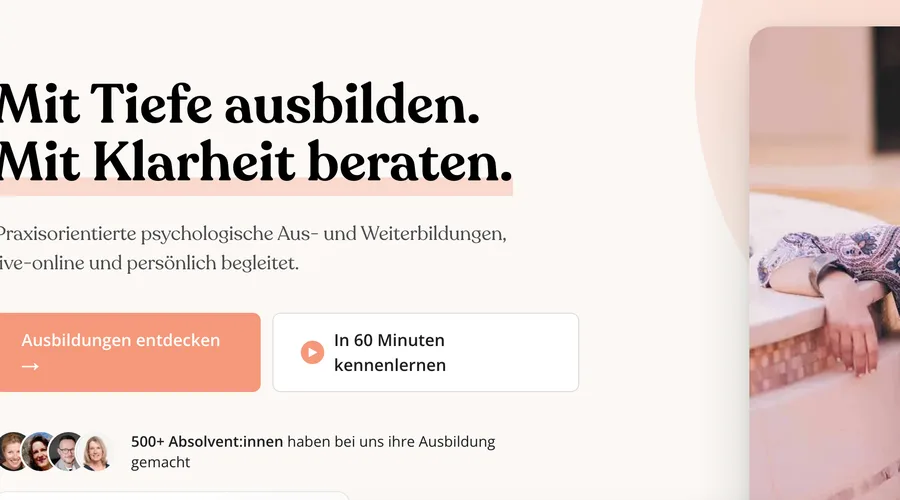 Screenshot der Startseite von psykadia.de