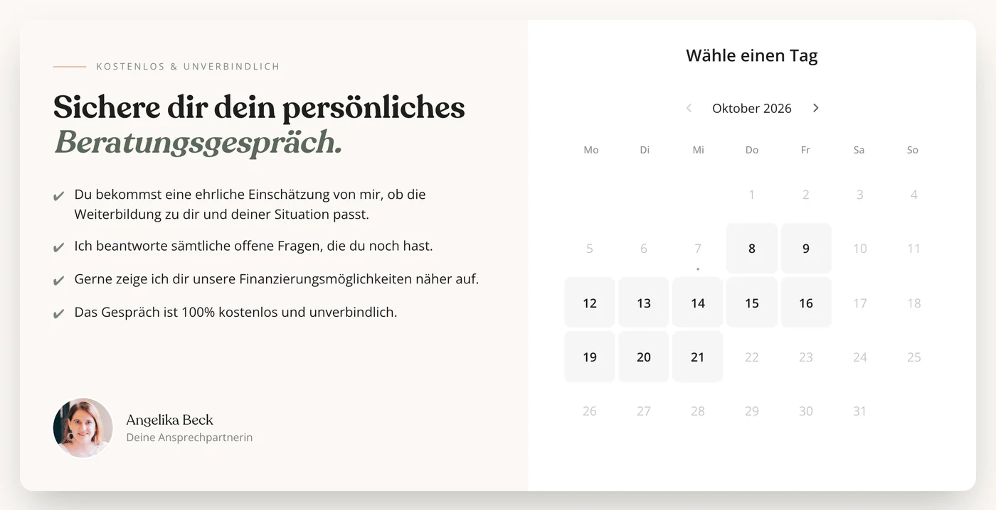 Screenshot der Online-Terminbuchung für Beratungsgespräche auf psykadia.de